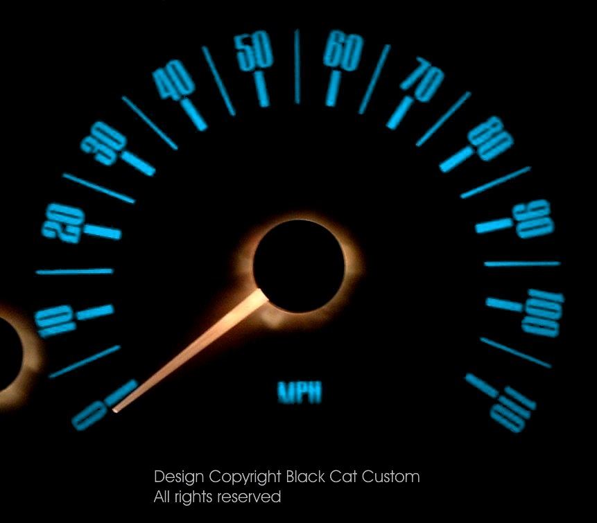 Black Cat Custom Automotive Gauge Face Lighting Colors
